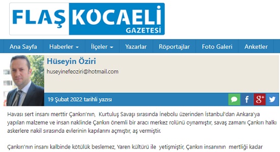Havası Sert ,İnsanı Merttir Çankırı'nın (Flash Kocaeli Gazetesi, 19 Şubat 2022)